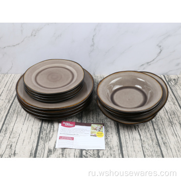 Индивидуальные посуда в западном стиле красочные глазурованные посуда